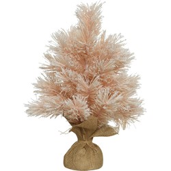 Paris mini kunstkerstboom snowy d38h60 cm roze kerst