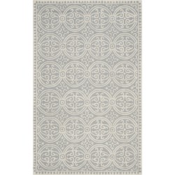 Safavieh Medallion Indoor Hand Tufted Area Rug, Cambridge Collection, CAM123, in Silver & Ivory, 152 X 244 cm