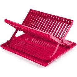 Plasticforte Afdruiprek - 2-laags - fuchsia - met lekbak - 37 x 33 cm - Afdruiprekken