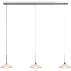 Moderne Hanglamp - Steinhauer - Glas - Modern - G9 - L: 18cm - Voor Binnen - Woonkamer - Eetkamer - Zilver