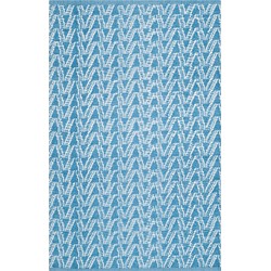 Safavieh Eco-vriendelijke Indoor handgemaakte vloerkleed, Recycled Plastic Collection, TMF120, in Summer & Blue, 91 X 152 cm