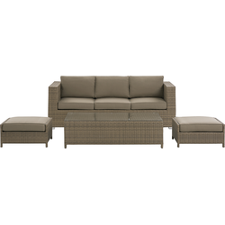 Beliani BELLUNO - Loungeset-Bruin-PE rotan