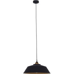 Mexlite hanglamp Nové - zwart - metaal - 42 cm - E27 fitting - 1318ZW