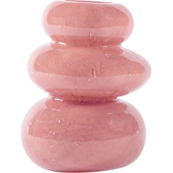 PTMD Rivo Ronde Vaas - H19 x Ø14,5 cm - Glas - Roze