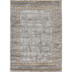 Tapijtenloods Fashion Classic - Laagpolig Vloerkleed - Design Tapijt - Grijs Goud- 200x290 CM