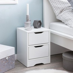Pippa Design modern nachtkastje met twee lades - wit