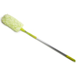 Plumeau/duster - uitschuifbaar - microvezel/metaal - groen - 120 cm - plumeaus