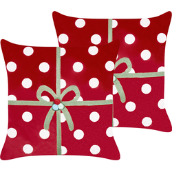 Beliani GUMDROP - Sierkussen-Rood-Fluweel