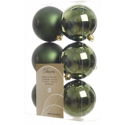 12-delige kerstballen set groen 8 cm - Kerstbal