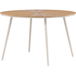 Denzel polywood ronde tuintafel beige - Ø 120 cm