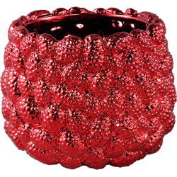 PTMD Bloempot Francisca - 21x21x17 cm - Metaal - Rood