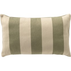 Dutch Decor CYRUS - Buitenkussen 30x50 cm - waterafstotend en uv-bestendig - gestreept - Swamp - groen - Dutch Decor