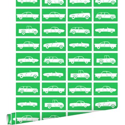ESTAhome behang auto's groen - 53 cm x 10,05 m - 115828