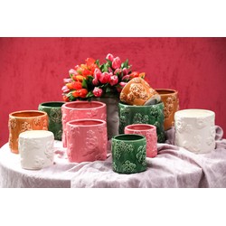 PTMD Bloempot Filep - 16x16x15 cm - Keramiek - Wit