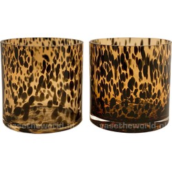 Celtic cheetah Ø12 x H12 cm - 2 stuks Vase the World