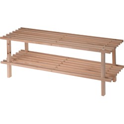 Schoenenrek - 2-laags - hout - 77 x 26 x 30 cm - Schoenenrekken