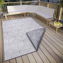 Binnen- En Buitenkleed Omkeerbaar - Pangli Japandi Grijs - 200 X 290 CM