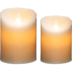 Led stompkaarsen set - 2x stuks - Warm licht - 10 en 14,5 cm - LED kaarsen