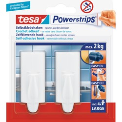 Tesa Powerstrips haken - 2x - large - plakstrips - bevestiging - Handdoekhaakjes