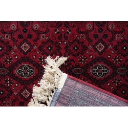 Vintage vloerkleed By Beppe rood met franjes - Interieur05 - Viscose - 160 x 230 cm - (M)