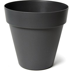 Mega Collections Plantenpot/bloempot - kunststof - zwart - D34 x H33 cm - Plantenpotten