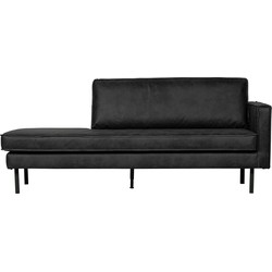 BePureHome Rodeo Daybed Rechts - Eco-leder - Zwart - 85x266x86/213