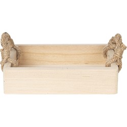 Clayre & Eef Decoratie Dienblad  26x20x6 cm Bruin Hout Rechthoek Serveerschaal