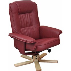 Cosmo Casa  Ontspanningsstoel  TV - Stoel  fauteuil  zonder  kruk - Kunstleer - Bordeaux