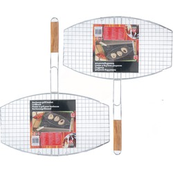 2x stuks bBQ rooster ovaal 45 x 25 cm - barbecueroosters