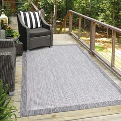 Tapijtenloods Sun In- & Outdoor Vloerkleed Laagpolig Grijs- 100x200 CM