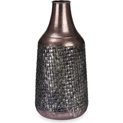 Giftdecor Bloemenvaas Antique Roman - zilver/brons - metaal - D21 x H44 cm - Vazen