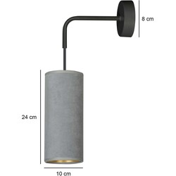 Nordfyn grijze wandlamp 1x E27 design afgewerkt