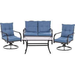 MESTRINO - Loungeset 4-zits - Blauw - Staal