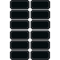 Krijtbord etiketten/stickers - 12x stuks - herschrijfbaar Keuken label - Weckpotten
