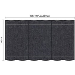 Harmonicadoek Shadow Comfort DuoColor Carbon Black 2x3m incl. bevestigingsset