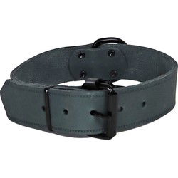 Halsband soft leder 30mm/40cm grijs