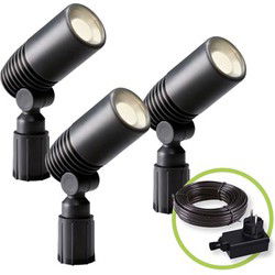 Garden lights alder set spot 12 v 3 st. 120 lm 2 w 3000 k