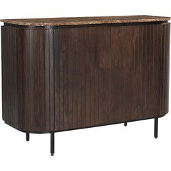 Livingfurn - Dressoir Nora Emperador 115cm - Mangohout / Gecoat Staal