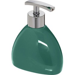 Zeeppompje/zeepdispenser van keramiek - smaragd groen - 300 ml - Zeeppompjes