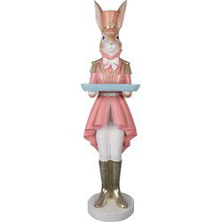 Clayre & Eef Beeld Konijn 124 cm Bruin Roze Keramisch materiaal Paasdecoratie