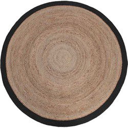 LABEL51 - Vloerkleed Jute | XL - Naturel Jute - Zwart Katoen