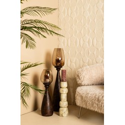 PTMD Windlicht Midi - 20x20x100 cm - Glas - Bruin