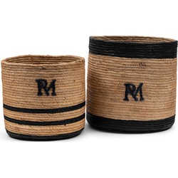 Riviera Maison RM Striped Monogram Basket Set Of 2 pieces