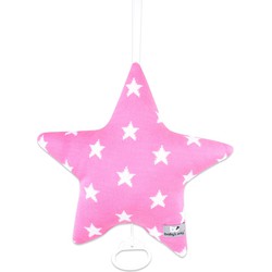 Baby's Only Gebreid baby Muziekdoosje - Muziekhanger Star - Fuchsia/Wit