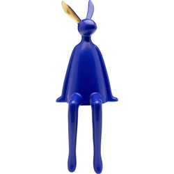 Decofiguur Sitting Rabbit Blue 35cm