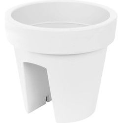 Prosperplast Balkon bloempot - wit - D25 x H23 cm - Plantenpotten