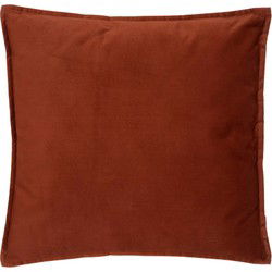 Atmosphera Bank/sierkussens huiskamer Sophia - 45 x 45 cm - Terracotta - polyester - met rits - Sierkussens