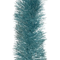 1x stuks kerstboom slingers/lametta guirlandes ijsblauw (blue dawn) 270 x 10 cm - Kerstslingers