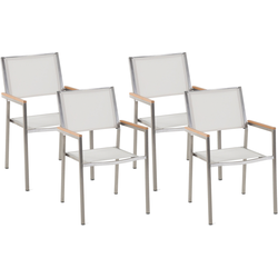 Beliani GROSSETO - Tuinstoel-Wit-RVS