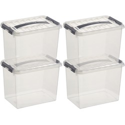 12x Kunststof stapelbare opbergbak 9 liter 30 x 20 x 22 cm - Opbergbox